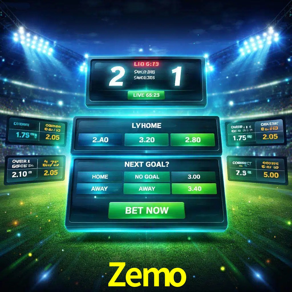 Vista de apuestas en vivo Zemo durante un partido en curso